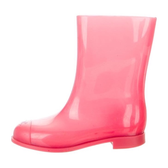 Chanel rare glossy pink cc rain boots - Picture 4 of 4